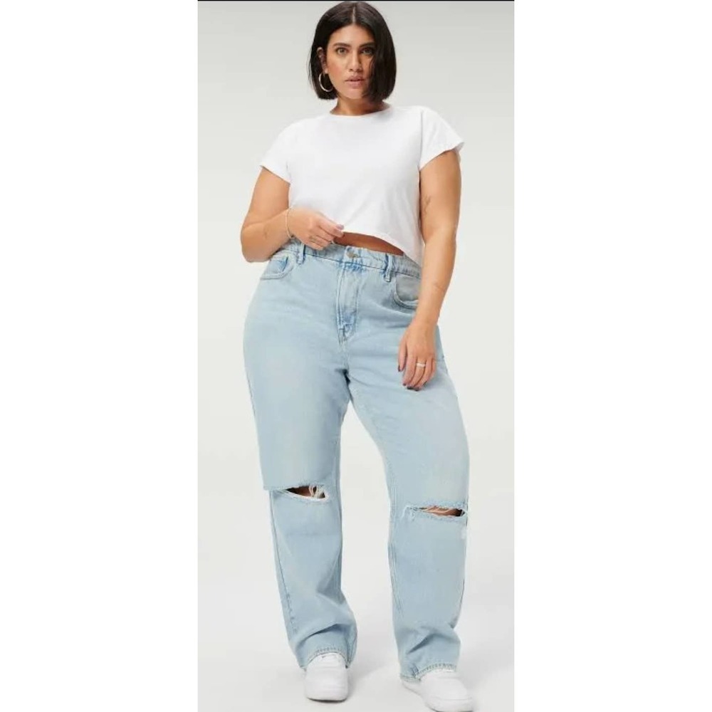 Good American Good Boy Boyfriend Straight Jeans Size 24